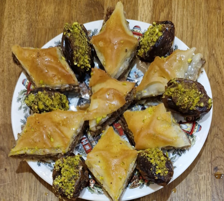 Stuffed dates and baklava